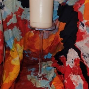 🕯FREE Candle Included! Glass Tall Large Vintage Candle Holder